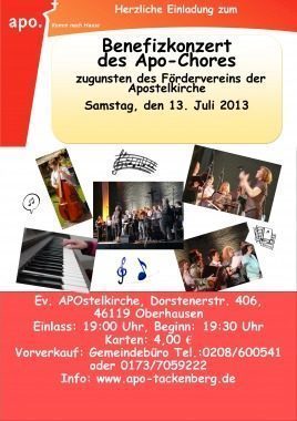 Benefiz-konzert des APO-Gemeindechores, Konzert, Oberhausen, Nordrhein-Westfalen