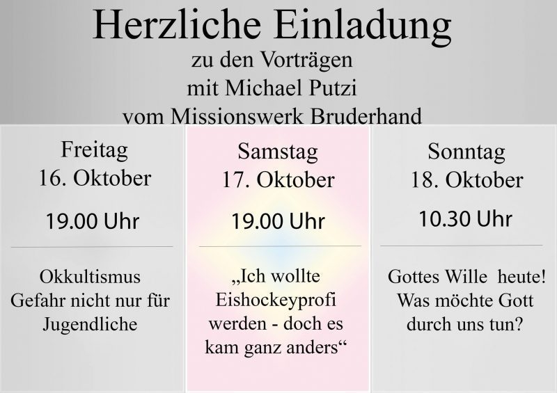 Vorträge mit Michael Putzi vom Missionswerk Bruderhand - Kleines oder selbst organisiertes Event - Hauptstr. 10 Bünde