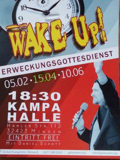 !Sei DABEI !JETZT FREITAG ! ♥ WAKE UP ♥  ERWECKUNGSGOTTESDIENST in Minden mit Evangelist Daniel Schott, besonderer Gottesdienst, MINDEN, HAHLER STR. 112, KAMPA-HALLE, Nordrhein-Westfalen