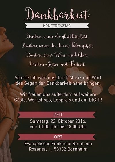 LILY WHITE KONFERENZ 2016 - DANKBARKEIT - Konferenz - Rosental 1  Bornheim  Evangelische Freikirche Bornheim