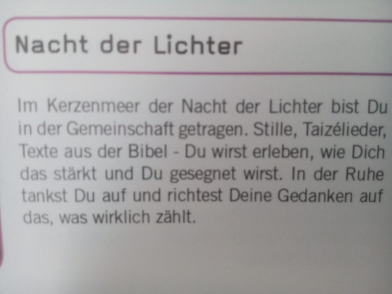 Nacht der Lichter - besonderer Gottesdienst - Nürnberg