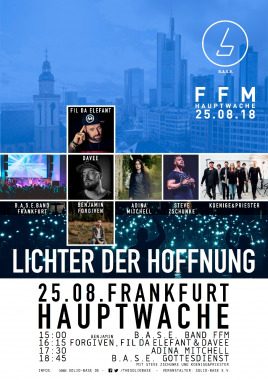 BASE Lichter der Hoffnung Frankfurt Gottesdienst auf der Hauptwache, Großveranstaltung, Frankfurt am Main, Hessen