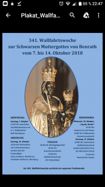 341. Wallfahrtswoche zur Schwarzen Muttergottes von Benrath, besonderer Gottesdienst, Hauptstraße 12, 40597 Düsseldorf, Nordrhein-Westfalen