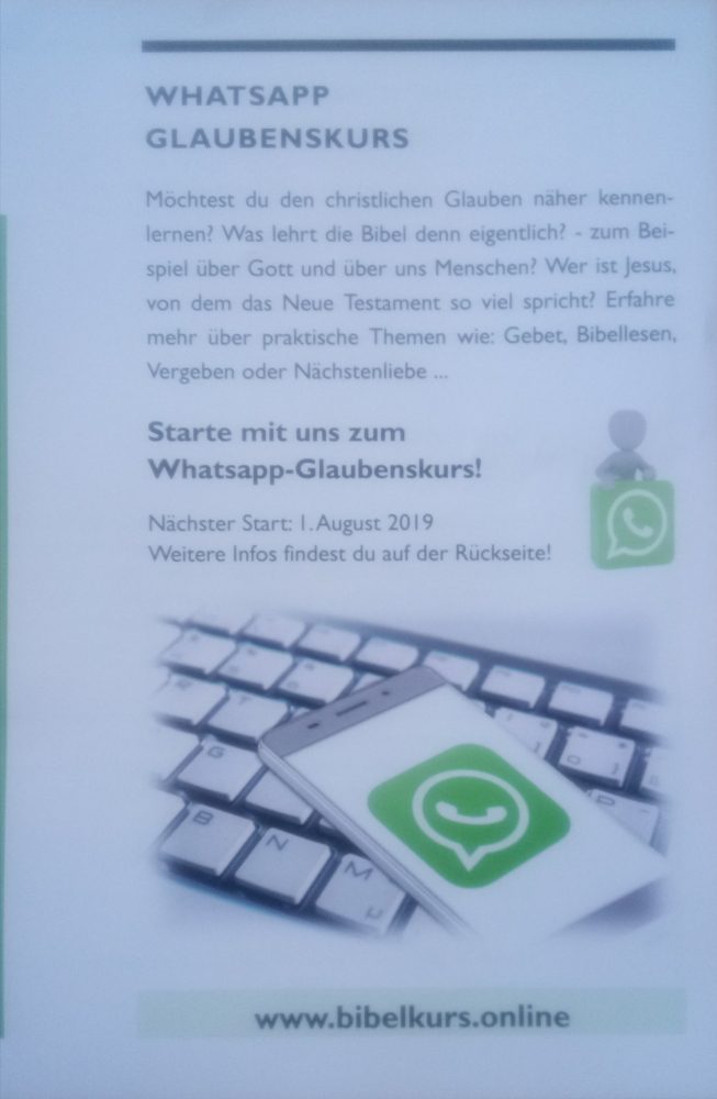 WhatsApp Glaubenskurs - Seminar - Wo immer du dich aufhälst^^