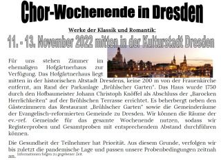 Chorwochenende, Freizeit, Dresden, Sachsen