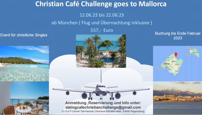 Christian Café goes to MALLORCA  ( Urlaubsreise für christliche Singles ) - Freizeit - MALLORCA, Spanien