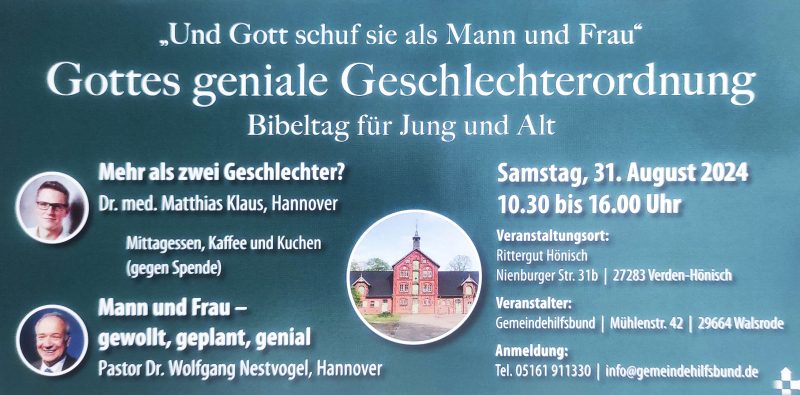 Gottes geniale Geschlechterordnung - besonderer Gottesdienst - Verden - Hönisch