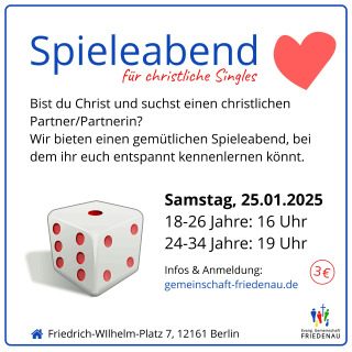 Spieleabend für christliche Singles (Berlin), Gruppenevent, Berlin